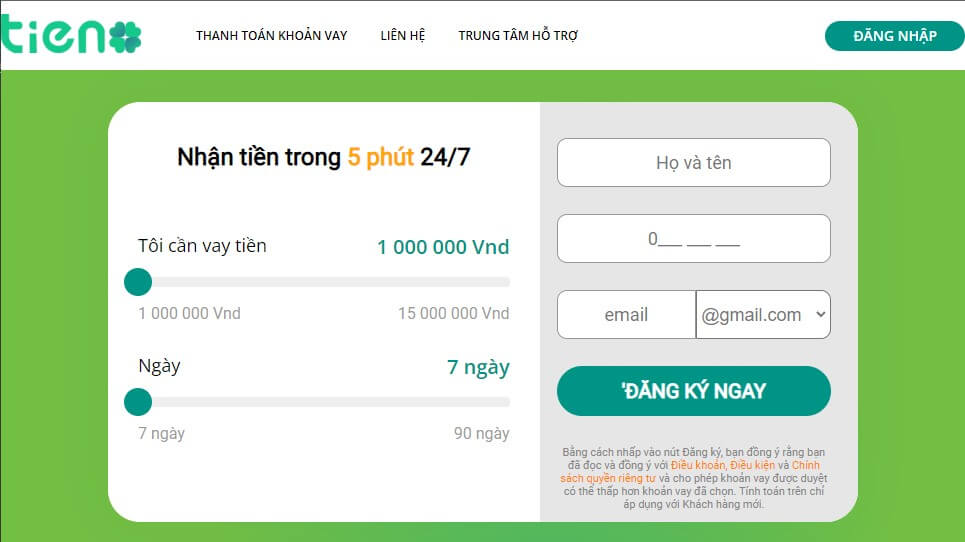 Hướng dẫn đăng ký vay TienO Hướng dẫn đăng ký vay TienO