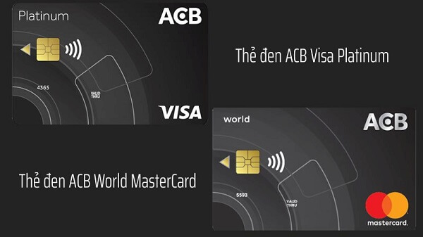 Các loại thẻ đen ACB phổ biến
